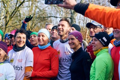Jens Voigt und seine Unterstützer bei seiner Marathon Challenge in Berlin. Foto: facebook.com/thejensie