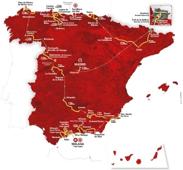 Die Strecke der Vuelta a España 2018. Grafik: Unipublic