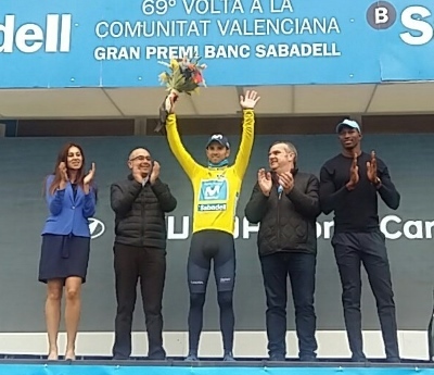 Alejandro Valverde übernahm das Gelbe Trikot des Führenden. Foto: twitter.com/VueltaCV