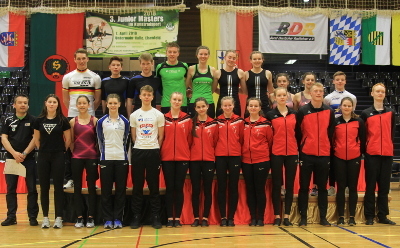 Die nominierten Kunstradsportler des BDR für die Hallenrad-EM der U19-Klasse, inklusive Ersatz. Foto: Wilfried Schwarz