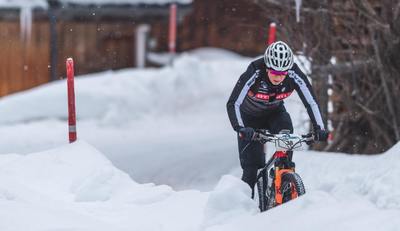 Nadine Rieder gewann das Snow Bike-Festival in Gstaad. Foto: Henk Neuhoff