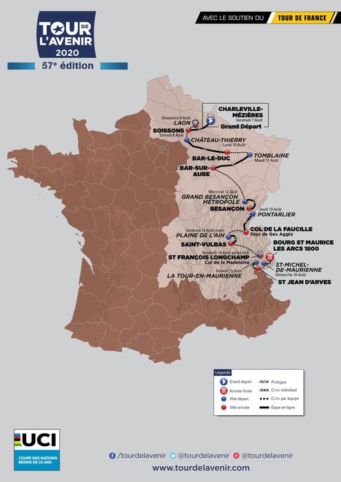 Die Strecke der Tour de l'Avenir 2020. Grafik: Veranstalter