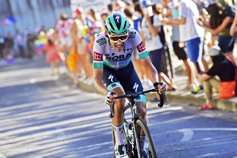Lennard Kämna auf der Strecke der Tour de France. Foto: Bora-hansgrohe/Bettiniphoto