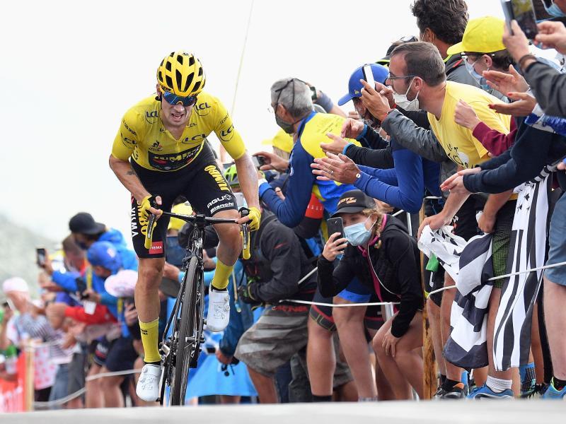           Primoz Roglic machte einen großen Schritt in Richtung Gesamtsieg bei der Tour de France. Foto: Pool/BELGA/dpa         