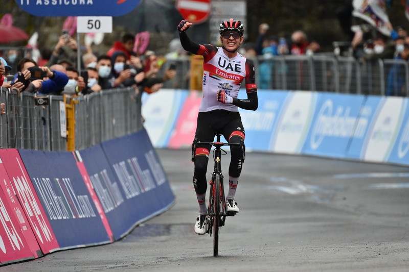 Der Amerikaner Joe Dombrowski (UAE Team Emirates) hat die vierte Etappe des Giro d'Italia gewonnen. Foto: LaPresse