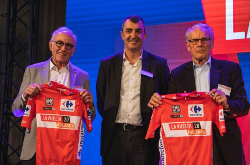 Joop Zoetemelk, Javier Guillén und Jan Janssen warben schon für den Vuelta-Auftakt 2020 in Utrecht. Foto: ASO