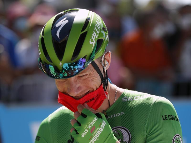 Der Gewinner des grünes Trikots der Tour de France 2020, Sam Bennett, scheint rechtzeitig für die Frankreich-Rundfahrt wieder fit zu sein. Foto: Archiv/Thibault Camus/AP/dpa 