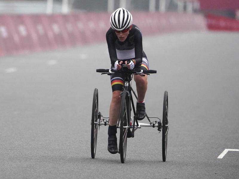            Holte Paralympics-Gold auf dem Dreirad: Jana Majunke. Foto: Marcus Brandt/dpa         