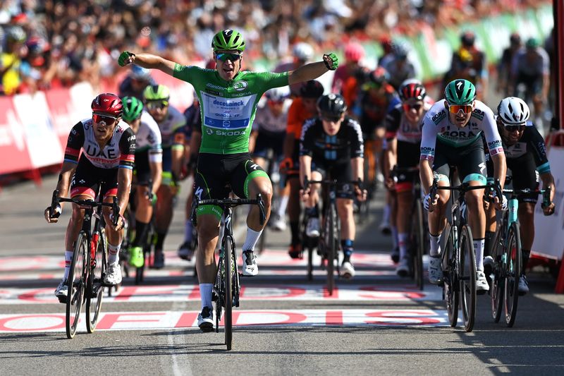 Fabio Jakobsen ist bei der Vuelta im Grünen Trikot erfolgreich unterwegs. Foto: Tim De Waele/Getty Images