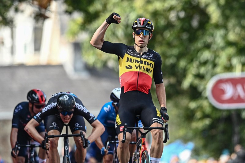 Wout van Aert feierte den Auftaktsieg bei der Tour of Britain. Foto: Cor Vos/Jumbo-Visma
