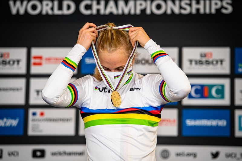 Lea Sophie Friedrich holte ihr drittes WM-Gold in Roubaix. Foto: Arne Mill