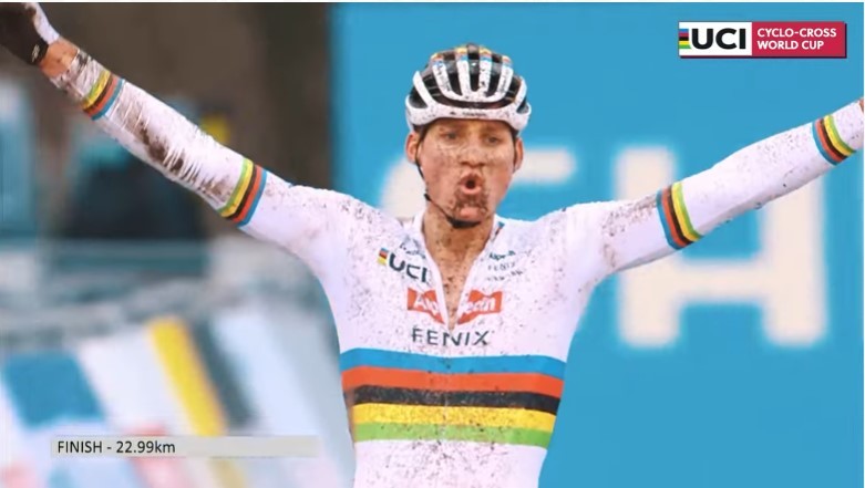 Weltmeister Mathieu van der Poel hat im vergangen Jahr das Cyclo-Cross-Rennen in Antwerpen gewonnen. Foto: ucicyclocrossworldcup.com