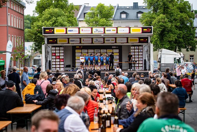 Gestern fand in Hof die Teampräsentation der 34. Thüringen-Rundfahrt statt. Foto: Arne Mill/T.RF GmbH
