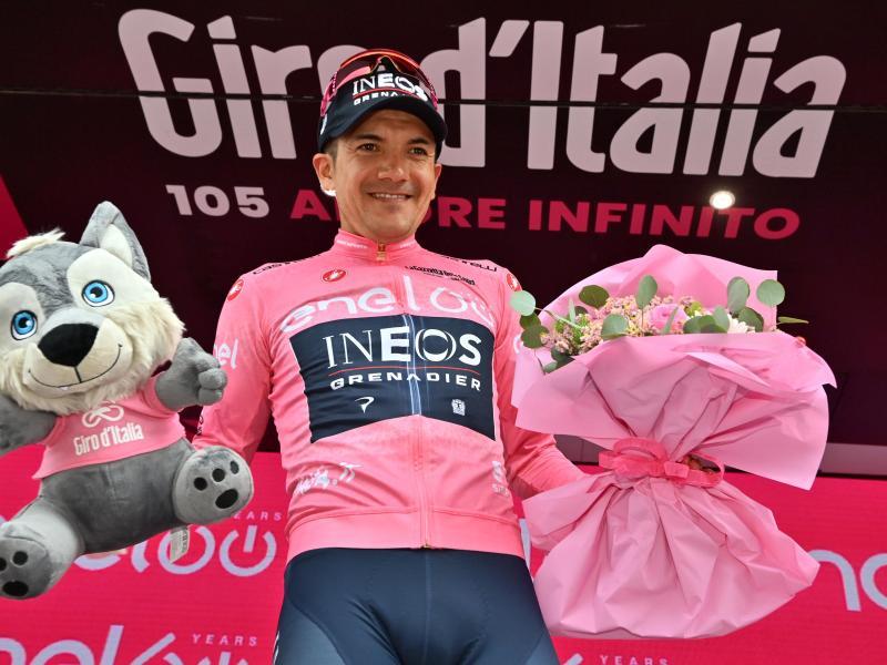           Geht in Rosa auf die vorletzte Giro-Etappe: Richard Carapaz. Foto: Massimo Paolone/LaPresse via ZUMA Press/dpa         