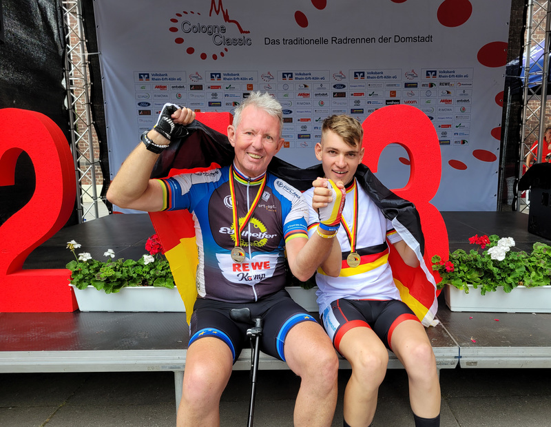 Hans-Peter Durst (li.) und Maximilian Jäger bei der Para-Cycling-DM. Foto: DBS