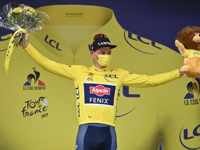 Mathieu van der Poel trug 2021 bereits das Gelbe Trikot.  Foto: Archiv/David Stockman/BELGA/dpa 