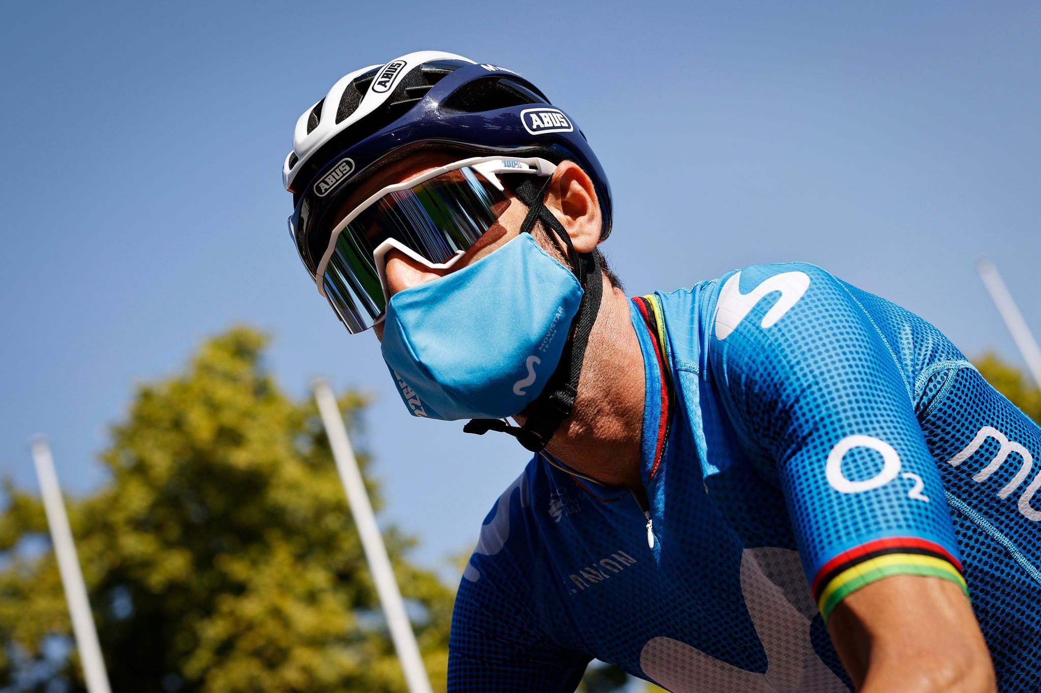 Wurde in Spanien beim Training angefahren: Alejandro Valverde, 2021 bei der Tour de France. Foto: Pool/BELGA/dpa