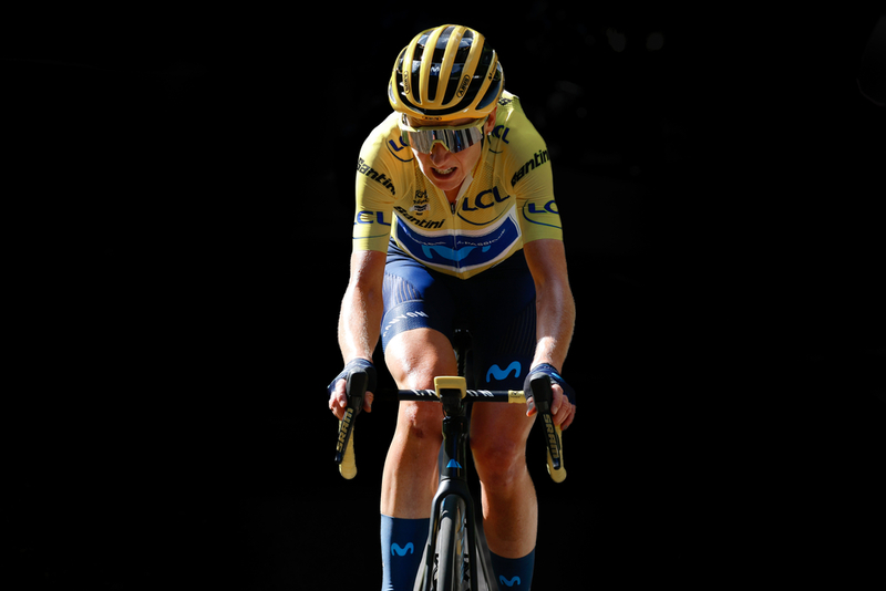 Annemiek van Vleuten im Gelben Trikot der Tour de France. Foto: A.S.O./Fabien Boukla