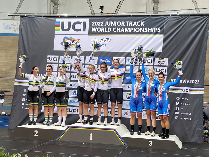 Die U19-Teamsprinterinnen wurden Weltmeisterinnen. Foto: Carsten Bergemann